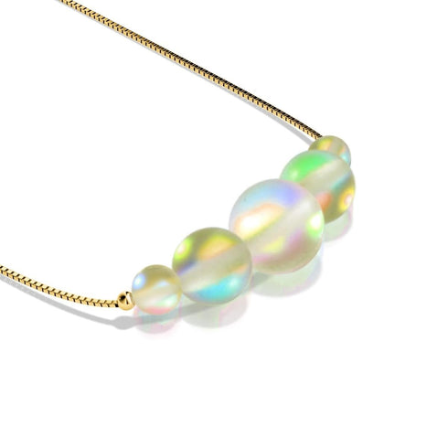 Canari | Or Vermeil | Collier fermoir infini verre sirène
